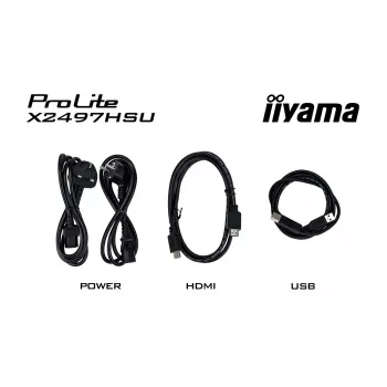Monitor IIYAMA ProLite X2497HSU-B1 23,8 cala (60,5 cm) Full HD IPS 1920×1080 4 ms USB‑C 2×, głośniki, VESA, czarny