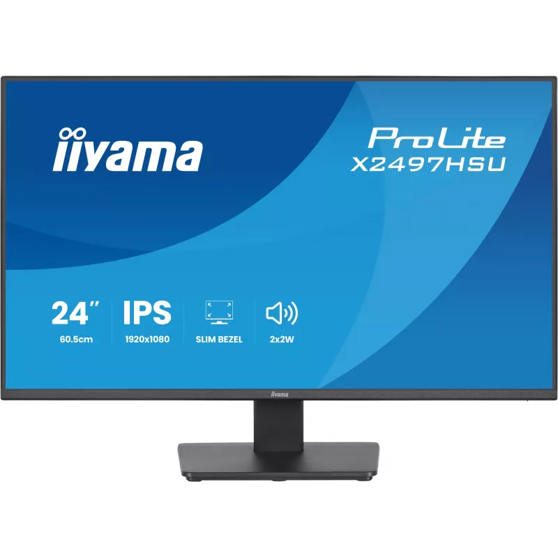 Monitor IIYAMA ProLite X2497HSU-B1 23,8 cala (60,5 cm) Full HD IPS 1920×1080 4 ms USB‑C 2×, głośniki, VESA, czarny