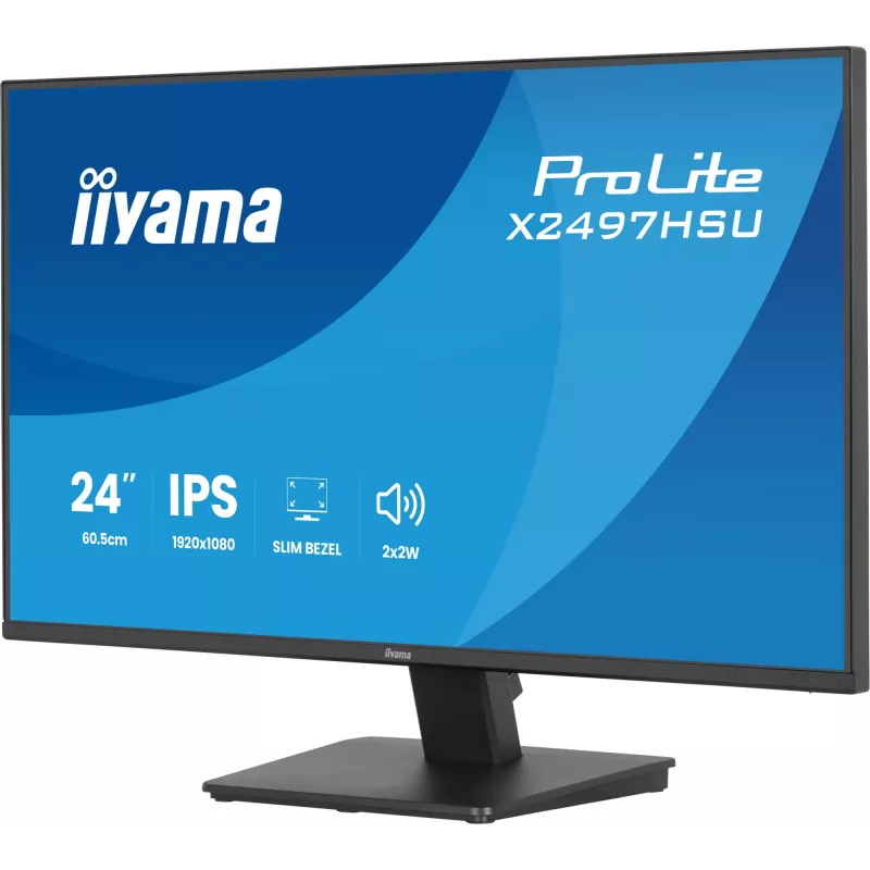 Monitor IIYAMA ProLite X2497HSU-B1 23,8 cala (60,5 cm) Full HD IPS 1920×1080 4 ms USB‑C 2×, głośniki, VESA, czarny