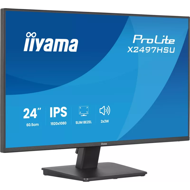 Monitor IIYAMA ProLite X2497HSU-B1 23,8 cala (60,5 cm) Full HD IPS 1920×1080 4 ms USB‑C 2×, głośniki, VESA, czarny