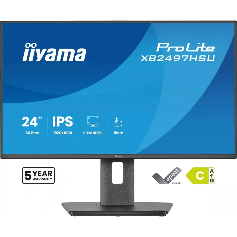iiyama ProLite XB2497HSU-B1 monitor komputera 60,5 cm (23,8 cala) 1920 x 1080 pixeli Full HD LED czarny