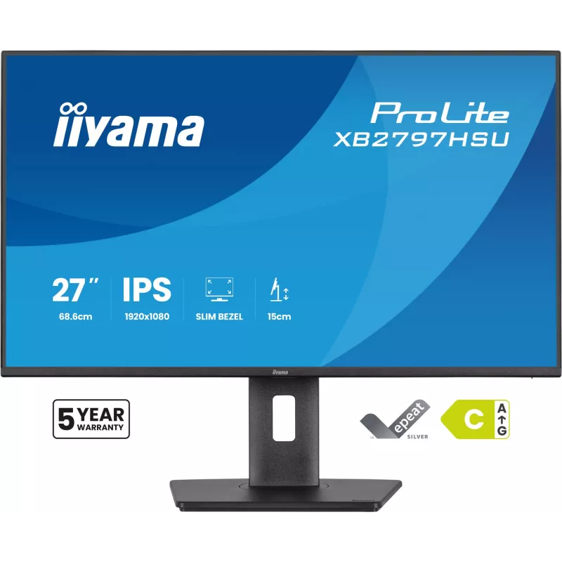 iiyama ProLite XB2797HSU-B1 monitor komputerowy 68,6 cm (27 cali) 1920 x 1080 pikseli Full HD LED Czarny