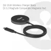Ładowarka bezprzewodowa CLUB3D CAC-3027 Qi2 25W podkładka magnetyczna kompatybilna z MagSafe, ładowarka DC do użytku wewnętrznego, kabel 1 m, czarna
