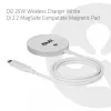 Ładowarka bezprzewodowa club 3d CAC-3026 25W Qi2 podkładka magnetyczna, kompatybilna z Qi 2.2 MagSafe, kabel 1 m, biała