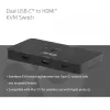 KVM switch Club 3D Dual USB-C do HDMI, 2-portowy, 4K UHD 3840x2160, konsola USB-C, 65W PD, czarny