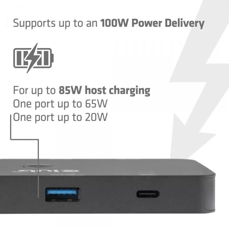 KVM switch Club 3D Dual USB-C do HDMI, 2-portowy, 4K UHD 3840x2160, konsola USB-C, 65W PD, czarny