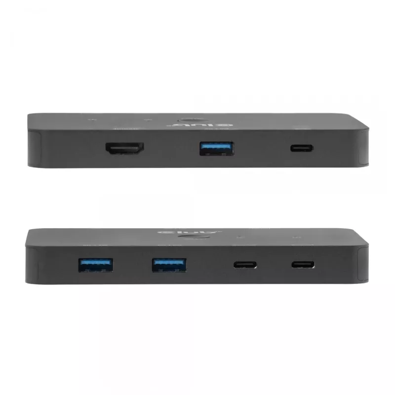 KVM switch Club 3D Dual USB-C do HDMI, 2-portowy, 4K UHD 3840x2160, konsola USB-C, 65W PD, czarny