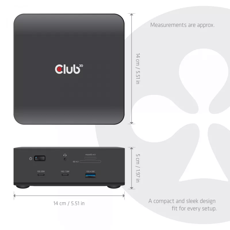 Stacja dokująca CLUB3D CSV-2562 Thunderbolt 5, M.2 SSD, 2×HDMI 8K60Hz, 180W, 120 Gbit/s