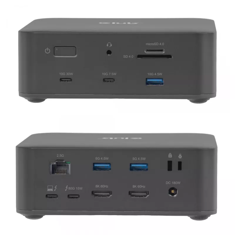 Stacja dokująca CLUB3D CSV-2562 Thunderbolt 5, M.2 SSD, 2×HDMI 8K60Hz, 180W, 120 Gbit/s