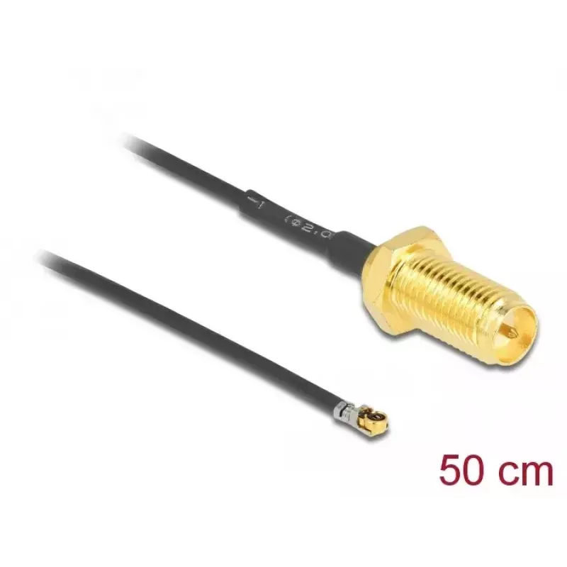 Kabel koncentryczny DeLOCK 12660 0.5m RP-SMA MHF 4L LK Czarny