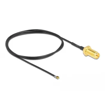 Kabel koncentryczny DeLOCK 12660 0.5m RP-SMA MHF 4L LK Czarny