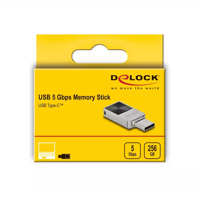 Pamięć USB DeLOCK 256 GB USB-C 3.2 Gen 1, metalowa obudowa