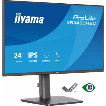 Monitor komputerowy IIYAMA ProLite XB2493HSU-B1 23.8 cala (60.5 cm) Full HD IPS LED, 1920×1080, 1 ms, kąty widzenia 178°, hub USB, głośniki, czarny
