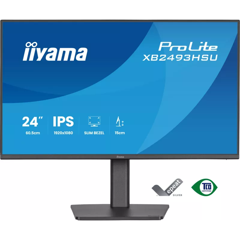 Monitor komputerowy IIYAMA ProLite XB2493HSU-B1 23.8 cala (60.5 cm) Full HD IPS LED, 1920×1080, 1 ms, kąty widzenia 178°, hub USB, głośniki, czarny