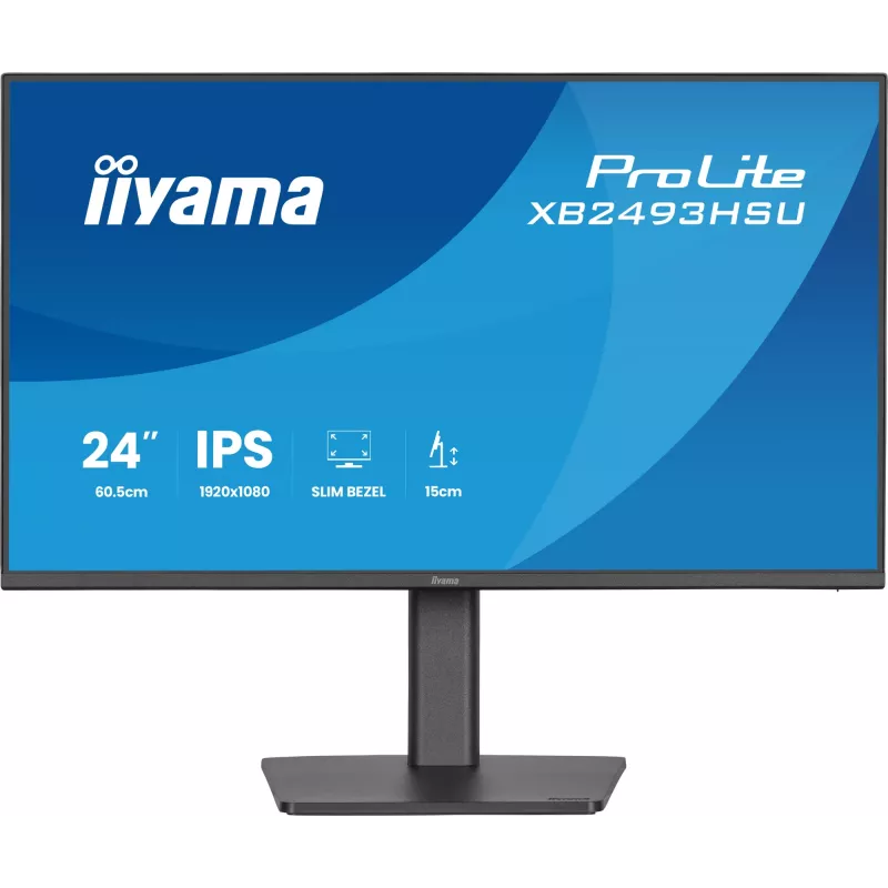Monitor komputerowy IIYAMA ProLite XB2493HSU-B1 23.8 cala (60.5 cm) Full HD IPS LED, 1920×1080, 1 ms, kąty widzenia 178°, hub USB, głośniki, czarny