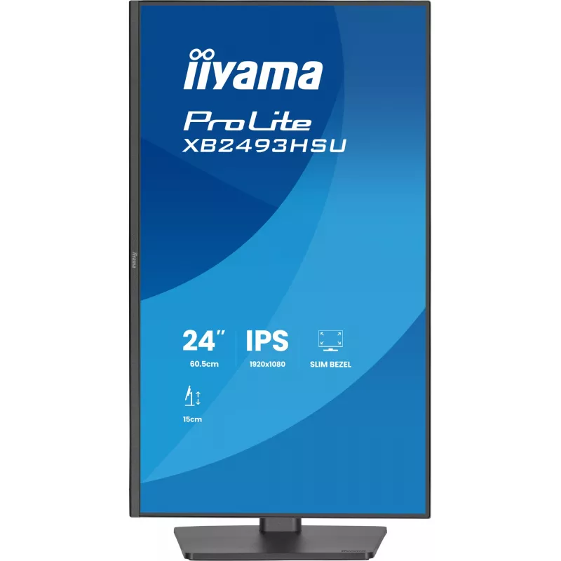 Monitor komputerowy IIYAMA ProLite XB2493HSU-B1 23.8 cala (60.5 cm) Full HD IPS LED, 1920×1080, 1 ms, kąty widzenia 178°, hub USB, głośniki, czarny