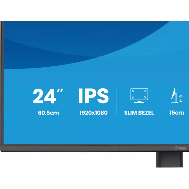 Monitor komputerowy IIYAMA ProLite XB2493HSU-B1 23.8 cala (60.5 cm) Full HD IPS LED, 1920×1080, 1 ms, kąty widzenia 178°, hub USB, głośniki, czarny