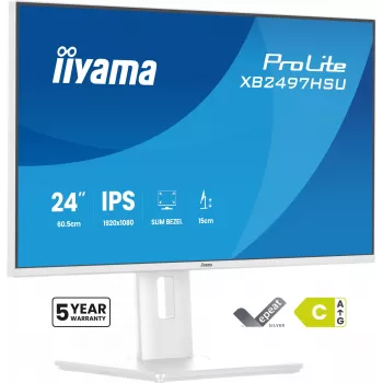 iiyama ProLite XB2497HSU-W1 monitor komputerowy 60,5 cm (23,8 cala) 1920 x 1080 pikseli Full HD LED Biały
