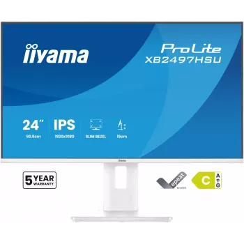 iiyama ProLite XB2497HSU-W1 monitor komputerowy 60,5 cm (23,8 cala) 1920 x 1080 pikseli Full HD LED Biały