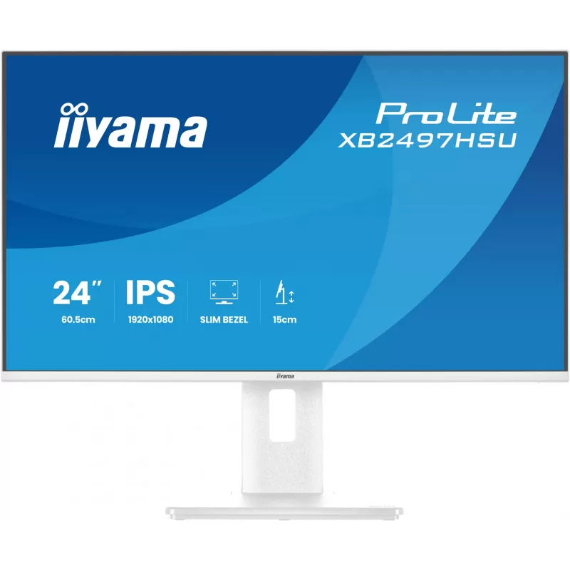 iiyama ProLite XB2497HSU-W1 monitor komputerowy 60,5 cm (23,8 cala) 1920 x 1080 pikseli Full HD LED Biały
