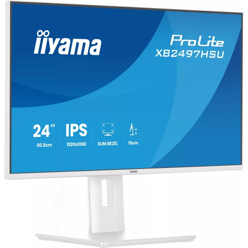 iiyama ProLite XB2497HSU-W1 monitor komputerowy 60,5 cm (23,8 cala) 1920 x 1080 pikseli Full HD LED Biały