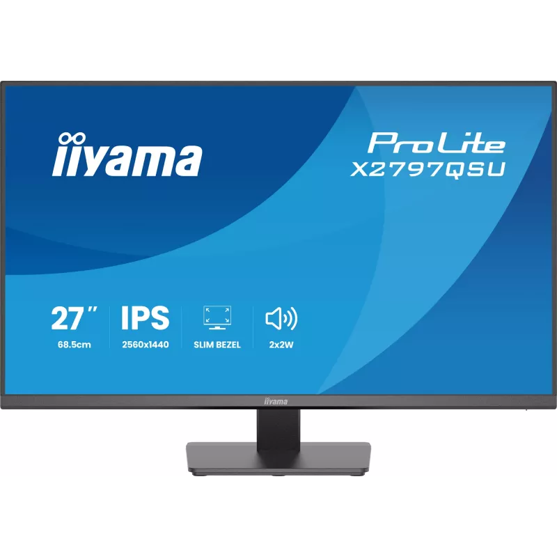 Monitor komputerowy IIYAMA ProLite X2797QSU-B1 27 cali (68,6 cm) 2560×1440 IPS LED Matowy, 1 ms, hub USB 3.2, głośniki, VESA