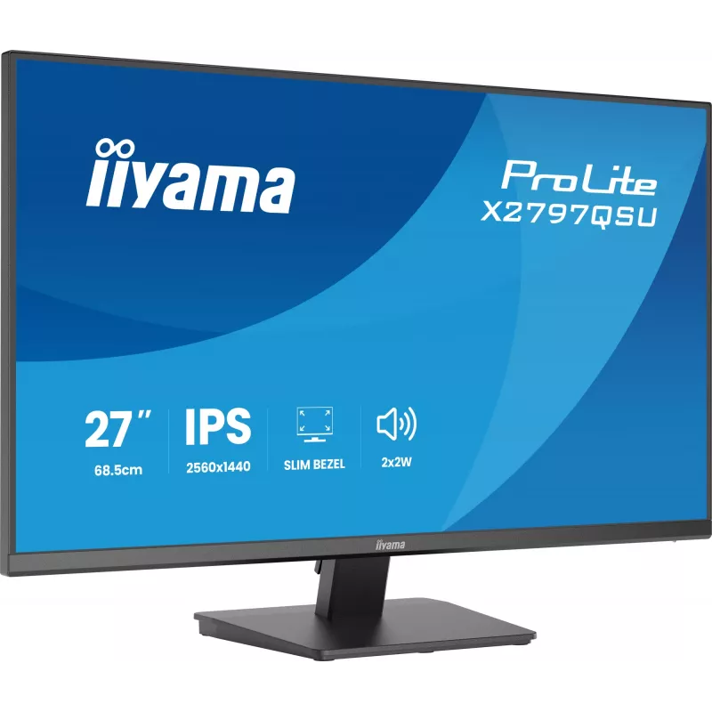Monitor komputerowy IIYAMA ProLite X2797QSU-B1 27 cali (68,6 cm) 2560×1440 IPS LED Matowy, 1 ms, hub USB 3.2, głośniki, VESA