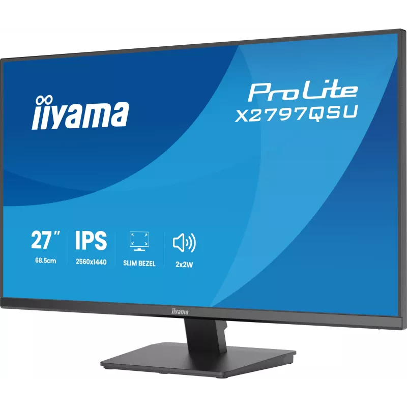 Monitor komputerowy IIYAMA ProLite X2797QSU-B1 27 cali (68,6 cm) 2560×1440 IPS LED Matowy, 1 ms, hub USB 3.2, głośniki, VESA