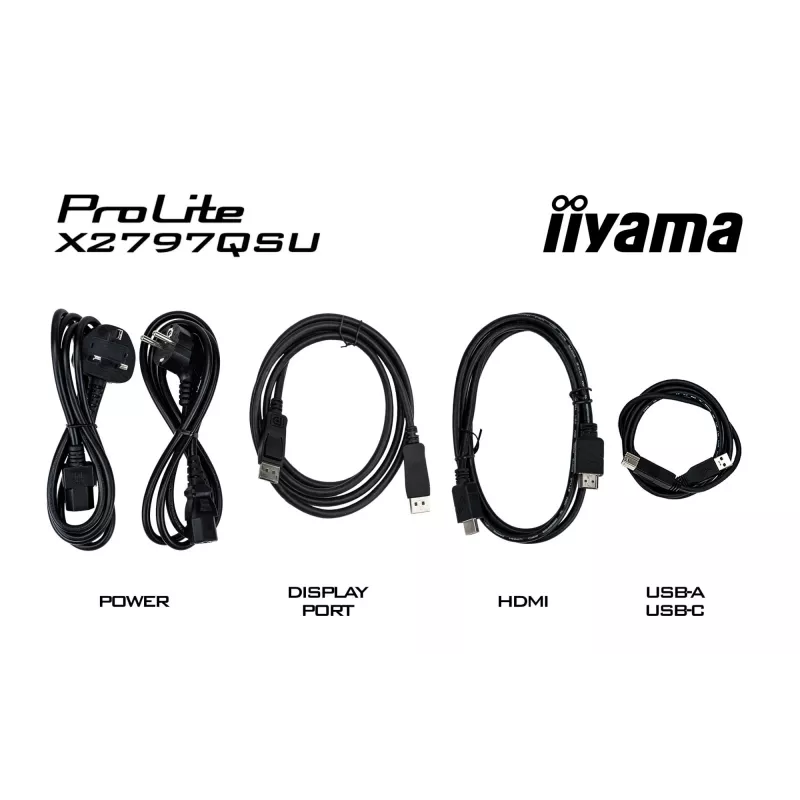Monitor komputerowy IIYAMA ProLite X2797QSU-B1 27 cali (68,6 cm) 2560×1440 IPS LED Matowy, 1 ms, hub USB 3.2, głośniki, VESA