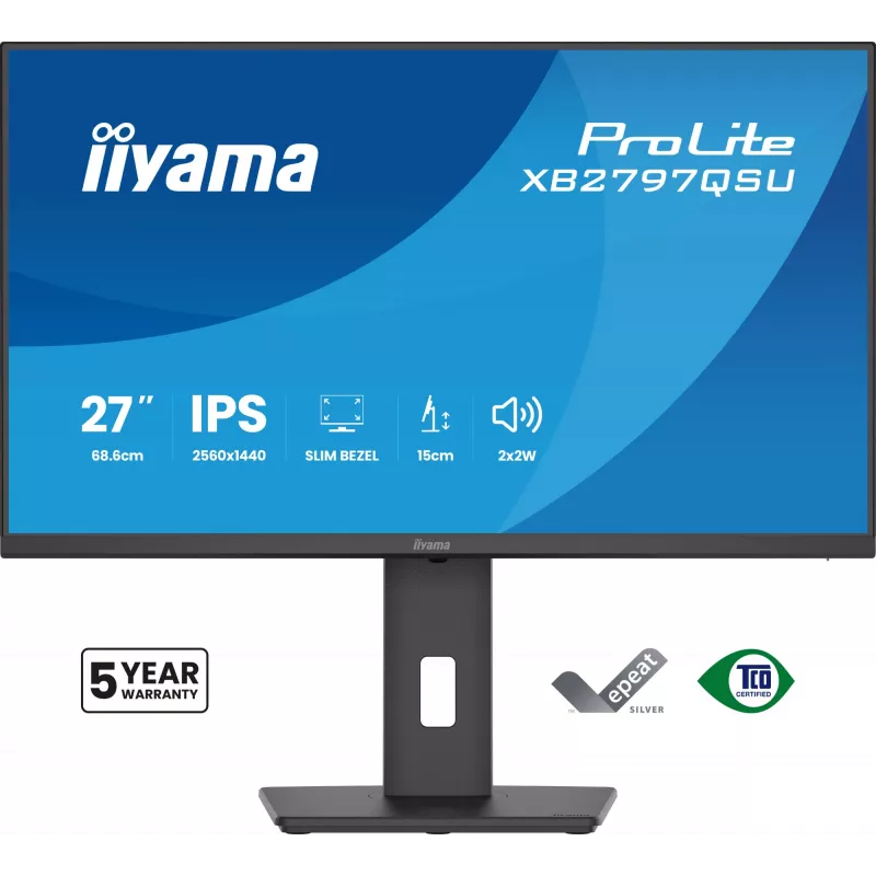 iiyama ProLite XB2797QSU-B1 monitor komputerowy 68,6 cm (27 cali) 2560 x 1440 pikseli Quad HD LED Czarny