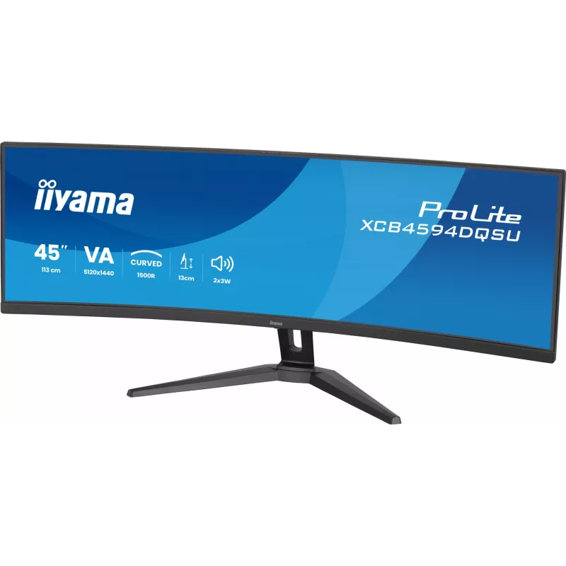 Monitor komputerowy IIYAMA XCB4594DQSU-B1 44 cale (111,8 cm) Zakrzywiony Dual QHD 5120×1440 VA LED, 2 ms, USB-C, USB 3.2, VESA, głośniki