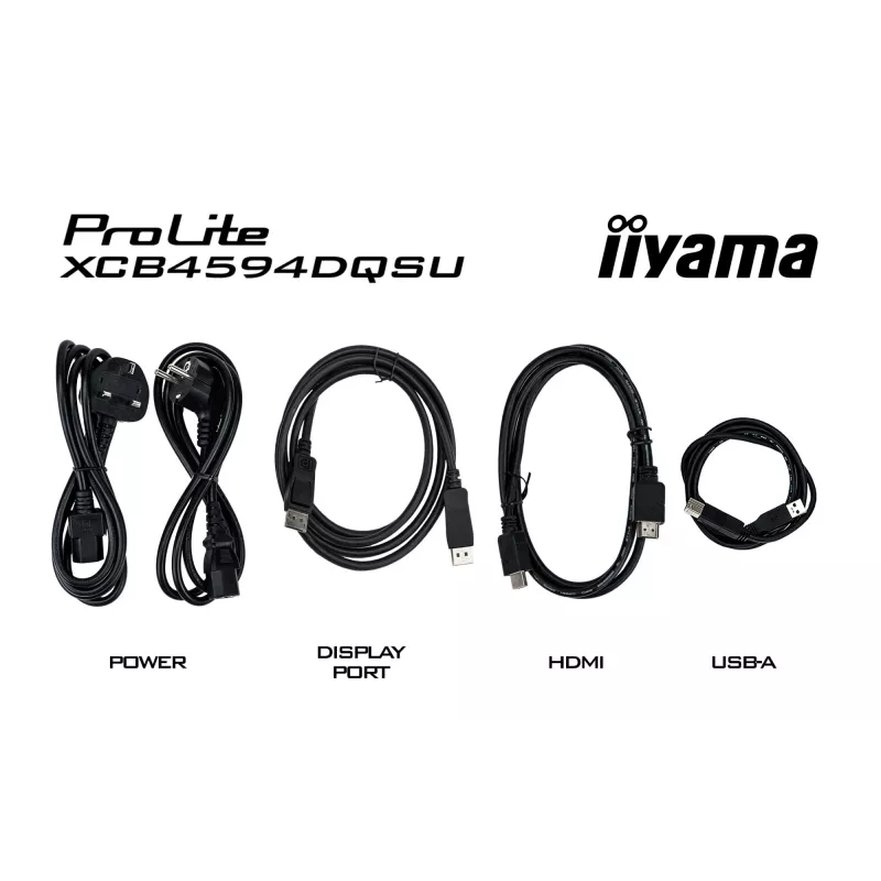 Monitor komputerowy IIYAMA XCB4594DQSU-B1 44 cale (111,8 cm) Zakrzywiony Dual QHD 5120×1440 VA LED, 2 ms, USB-C, USB 3.2, VESA, głośniki