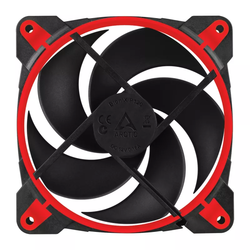 ARCTIC BioniX P120 (czerwony) – zoptymalizowany pod kątem ciśnienia wentylator gamingowy 120 mm z PWM PST