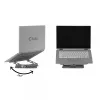 CLUB3D Regulowany aluminiowy stojak na laptopa z hubem USB-C®, szary, 260 mm, 224 mm, 56 mm, 1,76 kg, 315 mm
