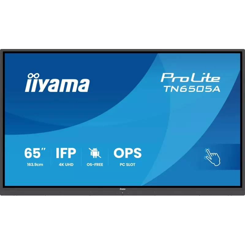 iiyama TN6505A-B1AG Wyświetlacz informacyjny Interaktywny płaski panel 163,8 cm (64,5 cala) 500 cd/m² 4K Ultra HD Czarny Ekran dotykowy
