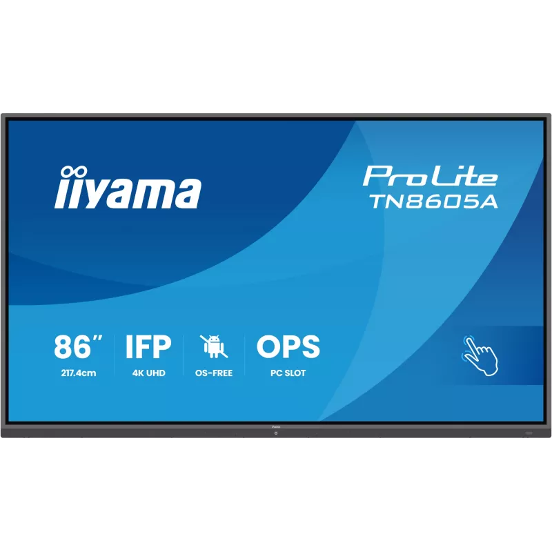 iiyama TN8605A-B1AG Wyświetlacz informacyjny Interaktywny płaski panel 2,17 m (85,6 cala) 500 cd/m² 4K Ultra HD Czarny Ekran dotykowy