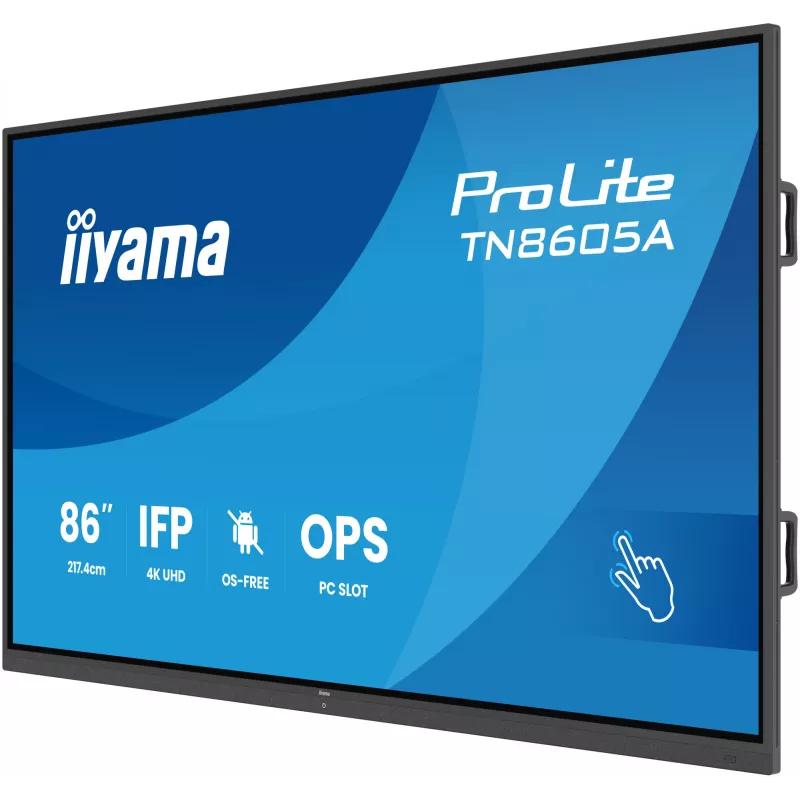 iiyama TN8605A-B1AG Wyświetlacz informacyjny Interaktywny płaski panel 2,17 m (85,6 cala) 500 cd/m² 4K Ultra HD Czarny Ekran dotykowy