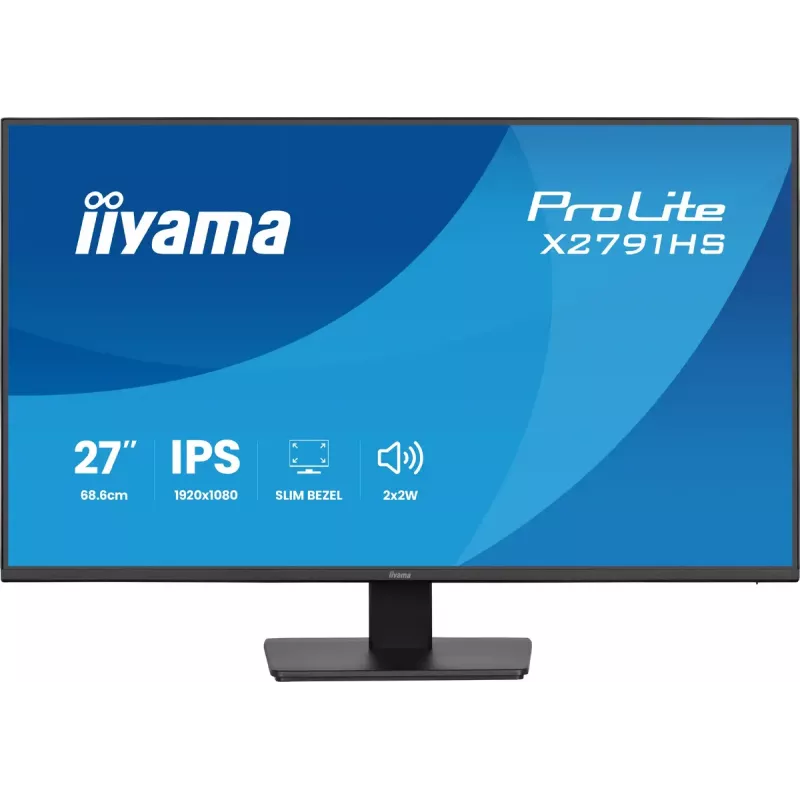 Monitor komputerowy IIYAMA ProLite X2791HS-B1 27 cali IPS Full HD 1920x1080 LED Matowy, wbudowane głośniki, mocowanie VESA, Czarny