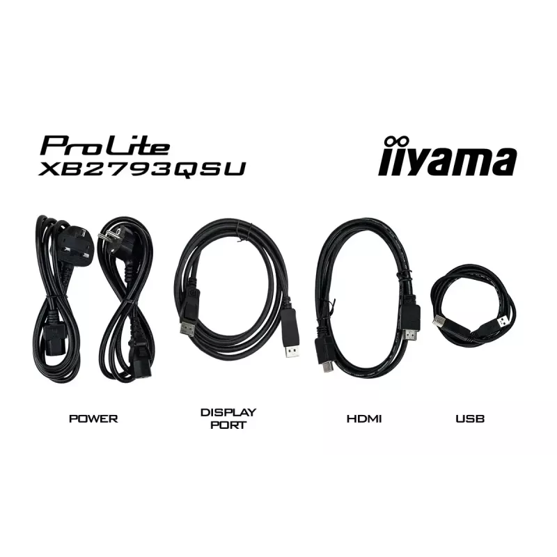 Monitor IIYAMA ProLite XB2793QSU-B1 27 cali (68,6 cm) IPS LED Quad HD 2560x1440, matowy, hub USB, głośniki, VESA, regulacja wysokości, czarny