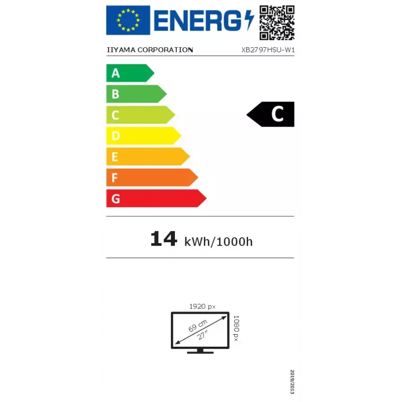 iiyama ProLite XB2797HSU-W1 monitor komputerowy 68,6 cm (27 cali) 1920 x 1080 pikseli Full HD LED Biały