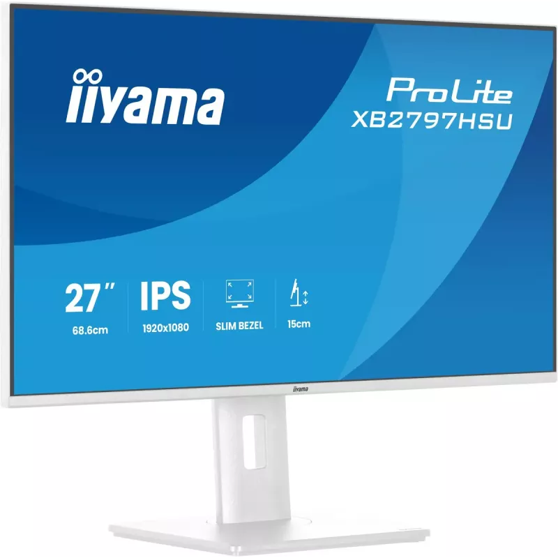 iiyama ProLite XB2797HSU-W1 monitor komputerowy 68,6 cm (27 cali) 1920 x 1080 pikseli Full HD LED Biały