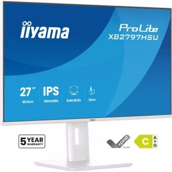 iiyama ProLite XB2797HSU-W1 monitor komputerowy 68,6 cm (27 cali) 1920 x 1080 pikseli Full HD LED Biały
