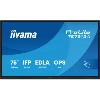 Panel interaktywny IIYAMA TE7513A-B2AG 75 cali 4K UHD dotykowy, 500 cd/m², Wi‑Fi, Android, 24/7