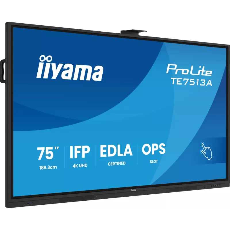 Panel interaktywny IIYAMA TE7513A-B2AG 75 cali 4K UHD dotykowy, 500 cd/m², Wi‑Fi, Android, 24/7
