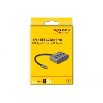 DeLOCK 63223 Hub USB 3.2 Gen 1 Type-C 5000 Mbit/s Czarny