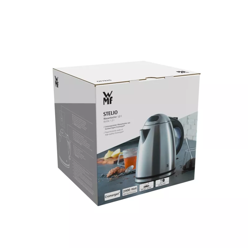 WMF Stelio 0413010012 czajnik elektryczny 1,2 l 2400 W Czarny, Stal nierdzewna