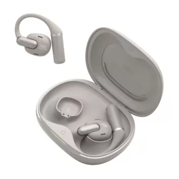 Zestaw słuchawkowy JBL Sense Pro TWS z zaczepem na ucho do rozmów i muzyki, 20–40000 Hz, podstawka ładująca USB‑C, szary, 95,2 g