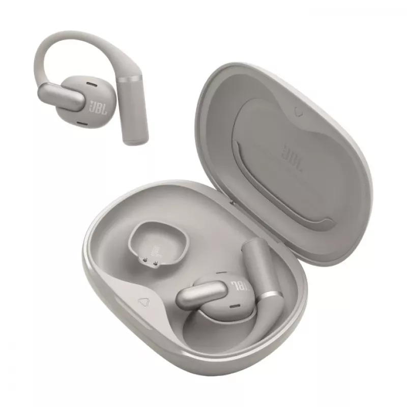 Zestaw słuchawkowy JBL Sense Pro TWS z zaczepem na ucho do rozmów i muzyki, 20–40000 Hz, podstawka ładująca USB‑C, szary, 95,2 g