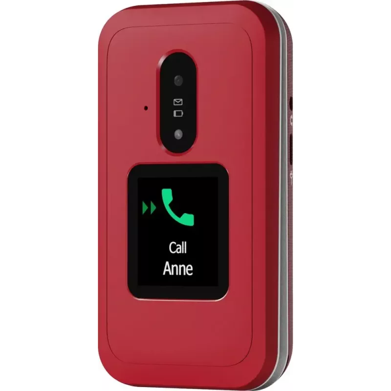 Telefon z klapką Doro Leva E30, 2,8 cala (7,11 cm) 320x240, Single SIM, aparat 0,3 MP, 1150 mAh, IP55, czerwony/biały