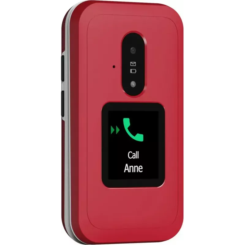 Telefon z klapką Doro Leva E30, 2,8 cala (7,11 cm) 320x240, Single SIM, aparat 0,3 MP, 1150 mAh, IP55, czerwony/biały